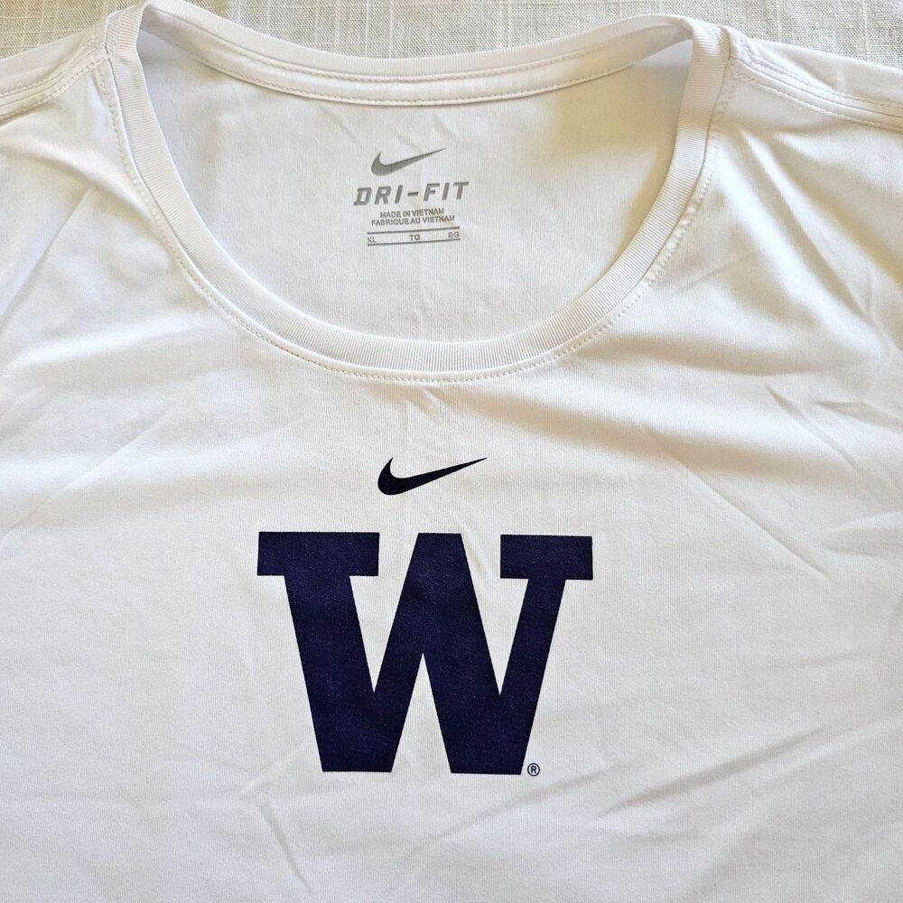 Nike Dri-Fit UW University 0f Washington White Cap Sleeve T-shirt sz XL - Picture 7 of 7